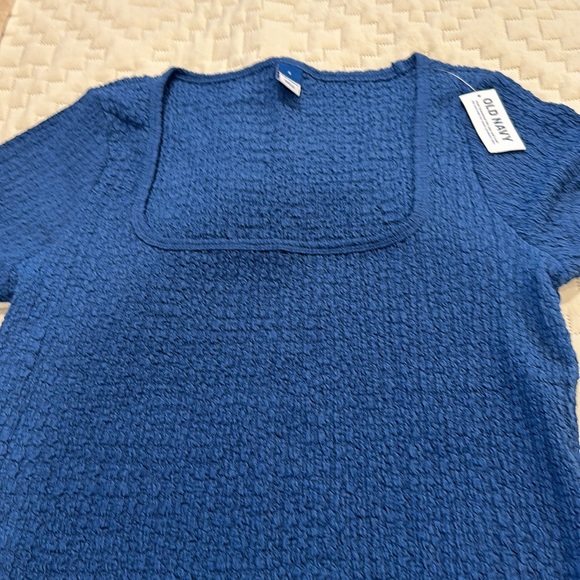 NWT old Navy royal blue crinkle top, small - Picture 5 of 7